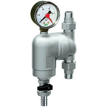 FAR Фильтр 1/2" (НР-ВР) с манометром, 100 мкм, Max 95C, 25 бар