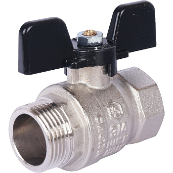 STOUT Кран шаровой стандартнопроходной  (ВР/НР - ручка бабочка 1")