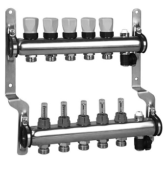 Meibes Коллектор для систем напольного отопления с расходомерами 328мм
