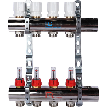 Коллекторная группа Luxor CD 477/4 1х3/4ЕК 4 контура с расходомерами