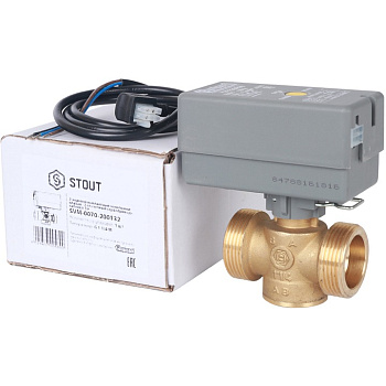 STOUT Компактный 2-Ходовой зональный клапан (сервопривод 230V с кабелем 1м. НР 1 1/4")