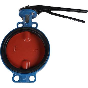 Дисковый поворотный затвор Tecofi Ду250 межфланцевый с ручкой (диск-чугун)