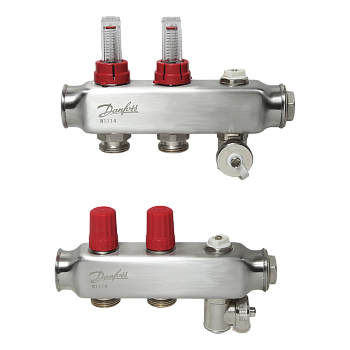 Комплект коллекторов Danfoss SSM-2F 2 контура с расходомерами