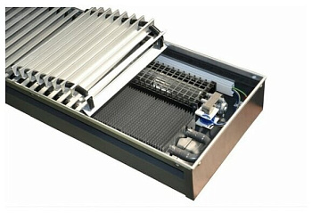 Конвектор внутрипольный КЗТО Бриз В 260х120х1800 (решетка цвет Алюминий с черными втулками)