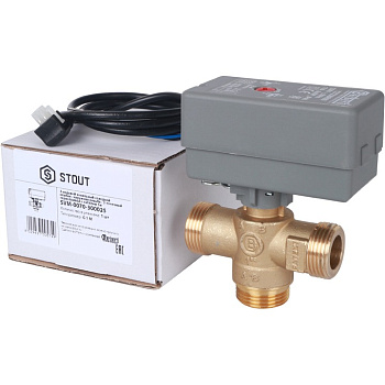 STOUT 3-Ходовой зональный клапан (сервопривод 230V  с кабелем 1м.  НР 1")