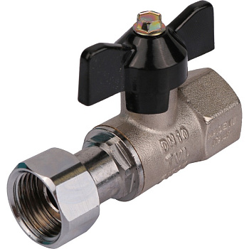 STOUT Кран шаровой с накидной гайкой (ВР/накидная гайка - ручка бабочка 1/2x1/2)