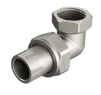 Сгон американка ELSEN, угловой, НВ, 1 1/4", 1 1/4", TIN латунь, с плоским уплотнением