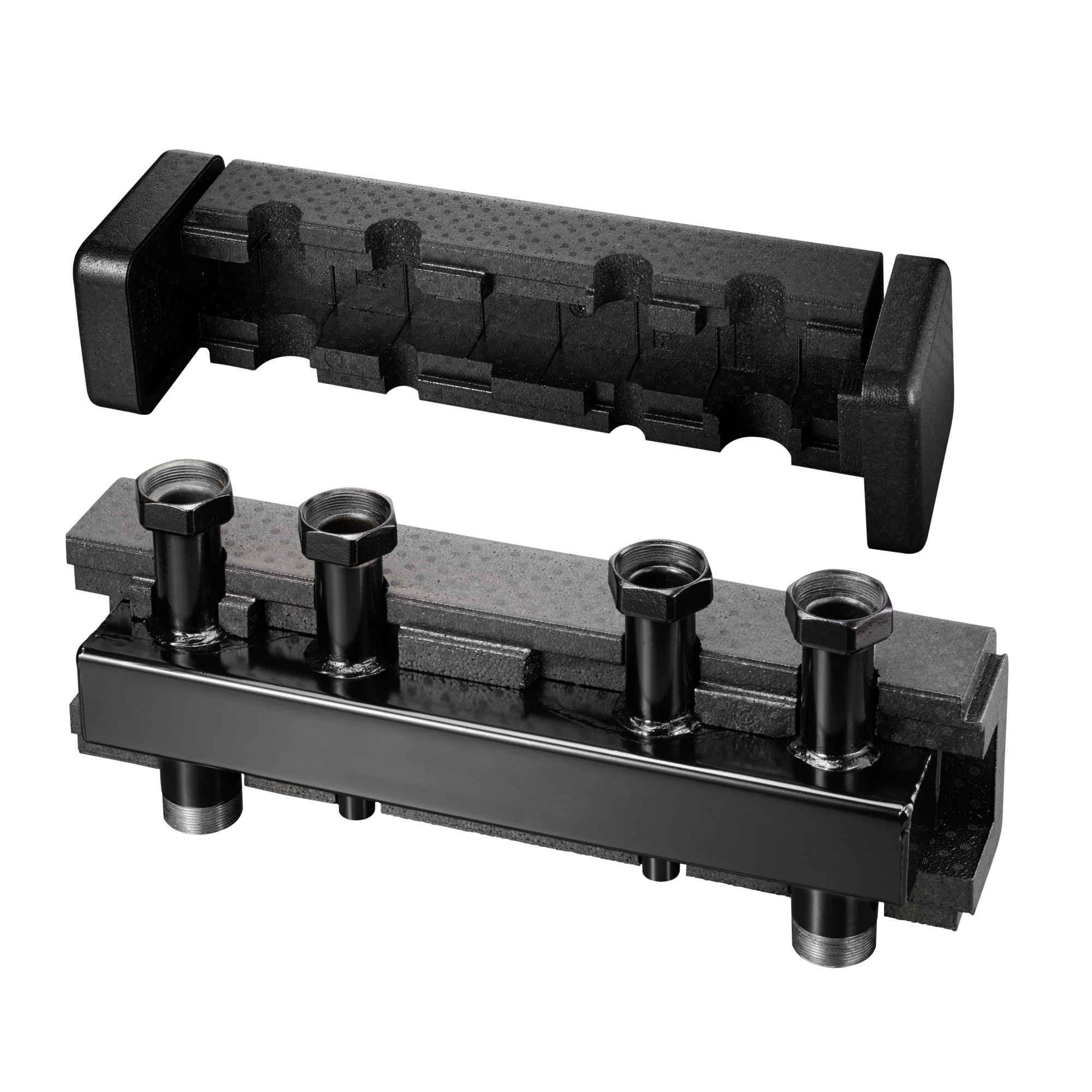 Распределительная гребенка OVENTROP Regumat DN32 на 3 контура с изоляцией, крепежом и шаровыми крана