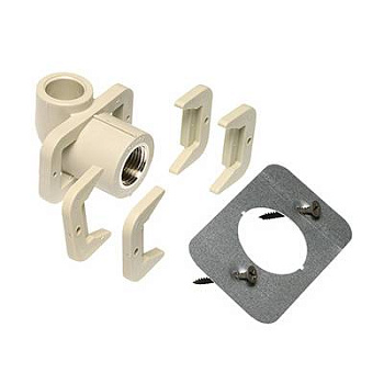 Колено Ekoplastik ППР 20х1/2'' с металлической внутренней резьбой и креплением для гипсокартона