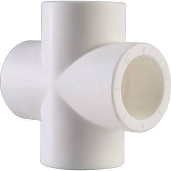 Крестовина Политэк 20 для полипропиленовых труб (сварка) белая
