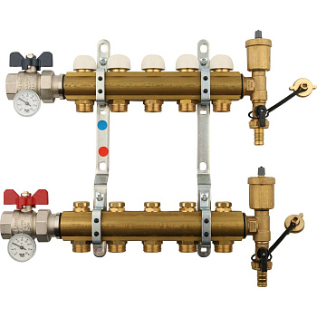 Коллекторная группа TIEMME 1"x3/4 EK на 5 выходов