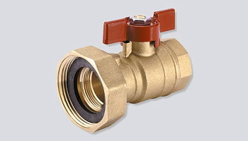 Кран шаровой HOOBS с накидной гайкой 1ВРх1 1/2НГ с прокладкой