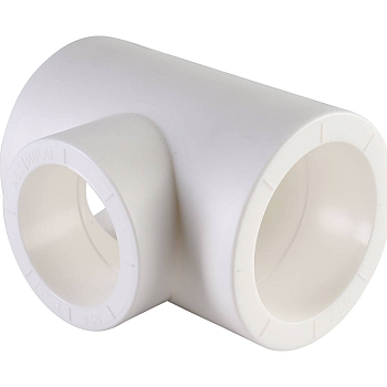 Тройник переходной Политэк 50x40x50 для полипропиленовых труб (сварка) белый