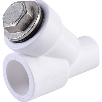 Фильтр сетчатый Политэк 32 для полипропиленовых труб (соединение муфта-штуцер)