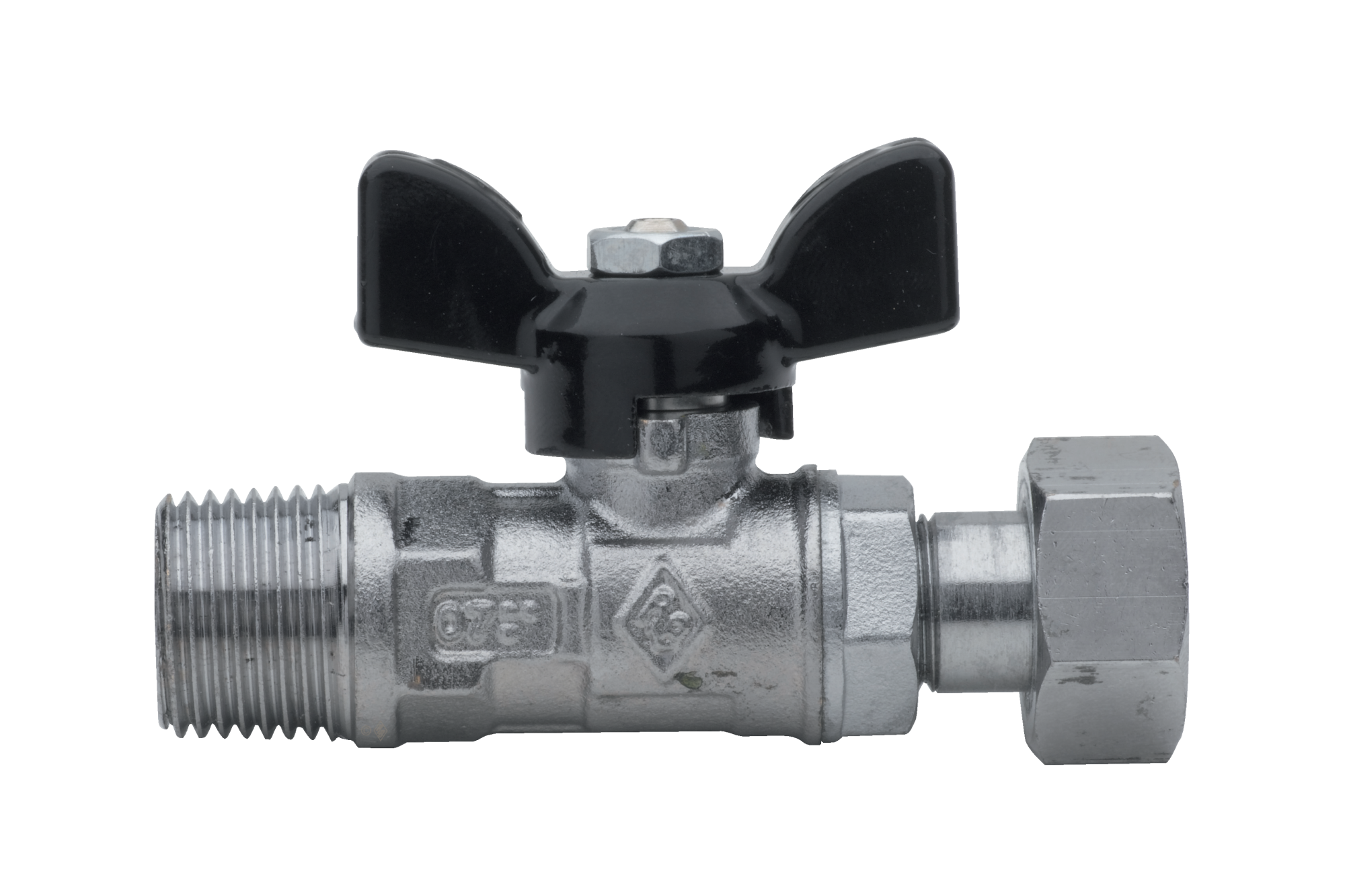 Кран шаровой RUBINETTERIE BRESCIANE UNI-SFER 4583 1/2" НР/НГ полнопроходной (бабочка)