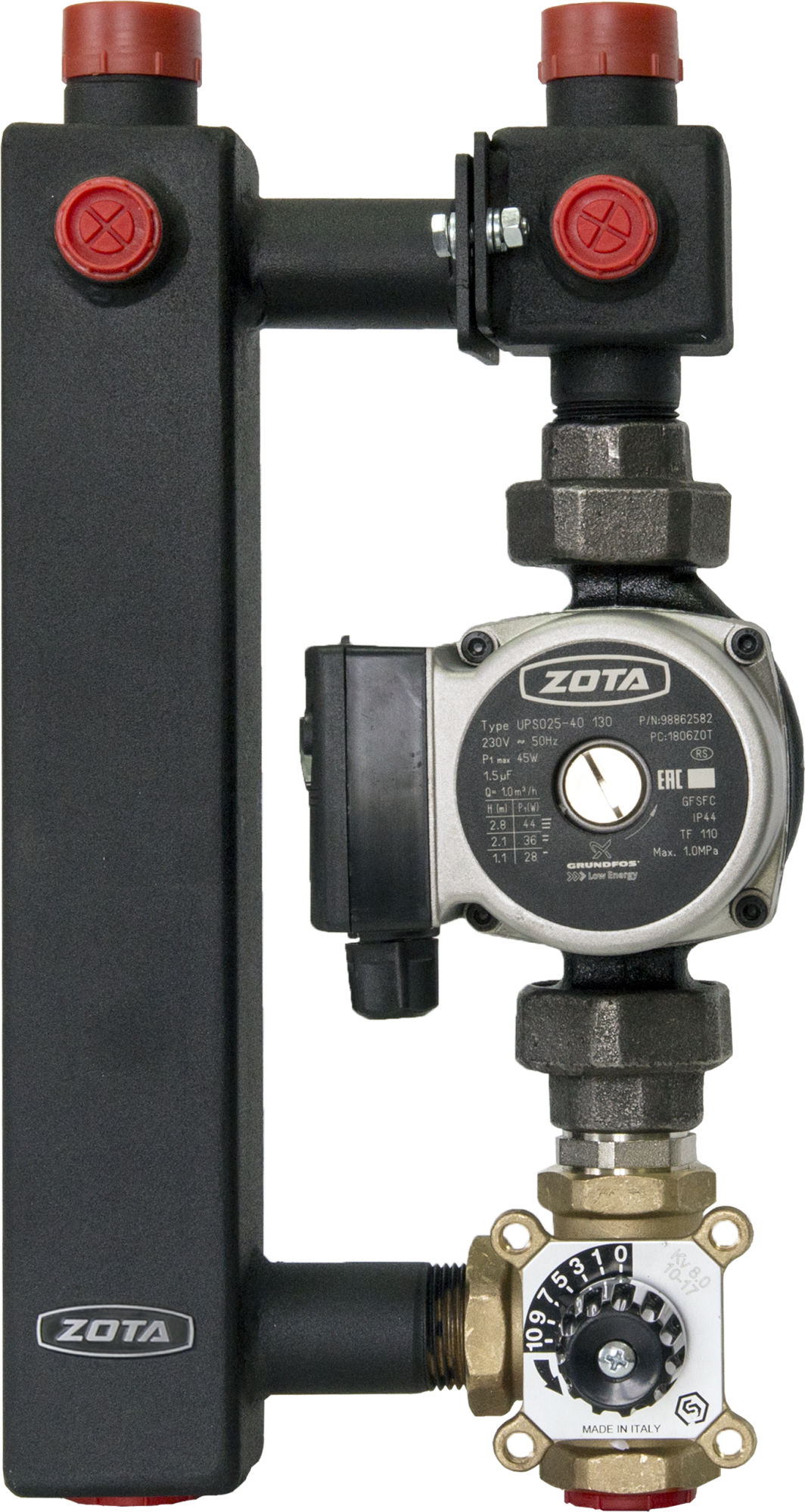 Насосная группа ZOTA со смесителем под привод СП25/60 с насосом Grundfos 130 мм+клапан