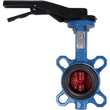 Дисковый поворотный затвор Tecofi Ду50 межфланцевый с ручкой (диск-чугун)