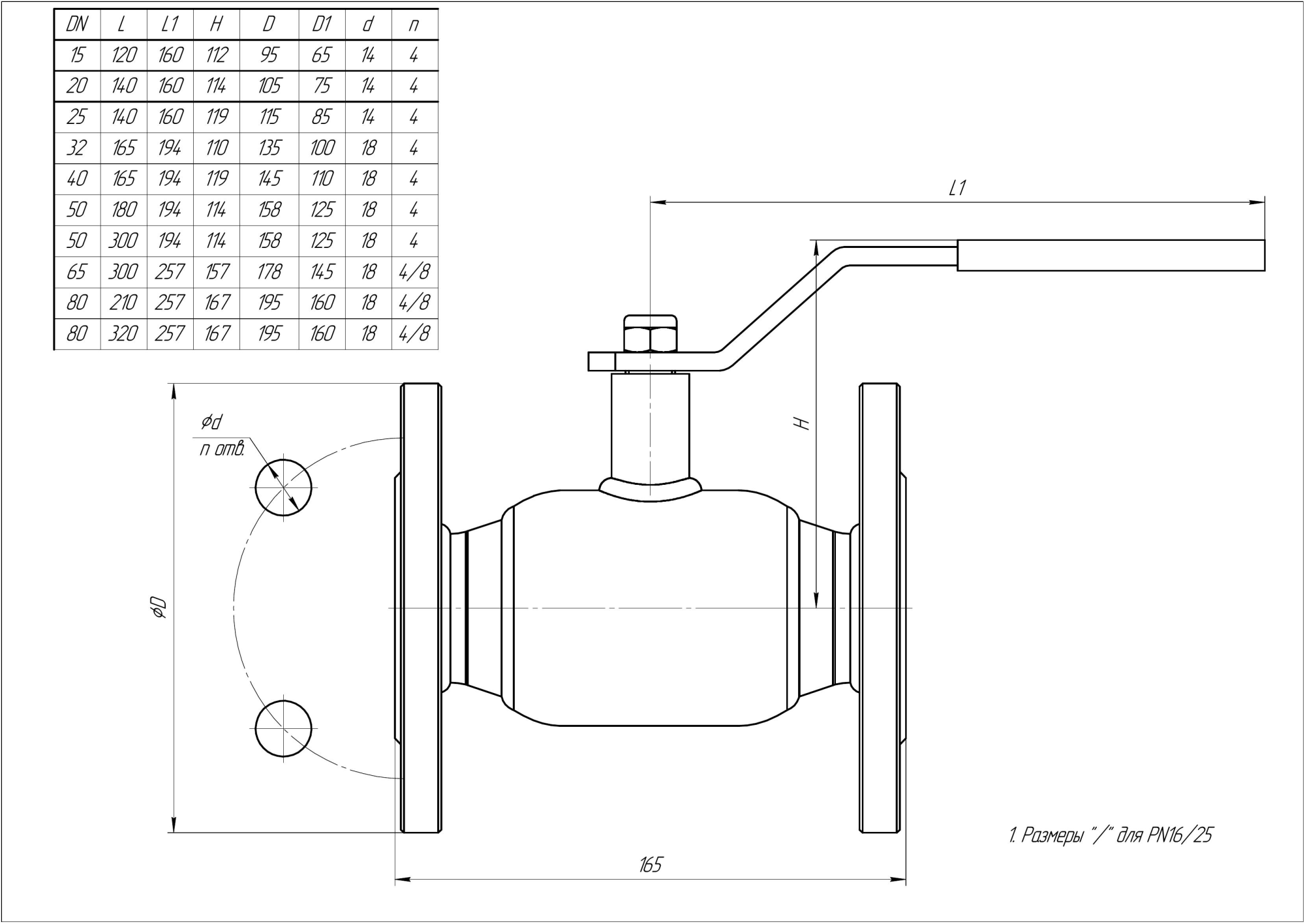 Кран шаровой LD КШ.Ц.Ф.GAS DN65 PN16 фланцевый полнопроходной