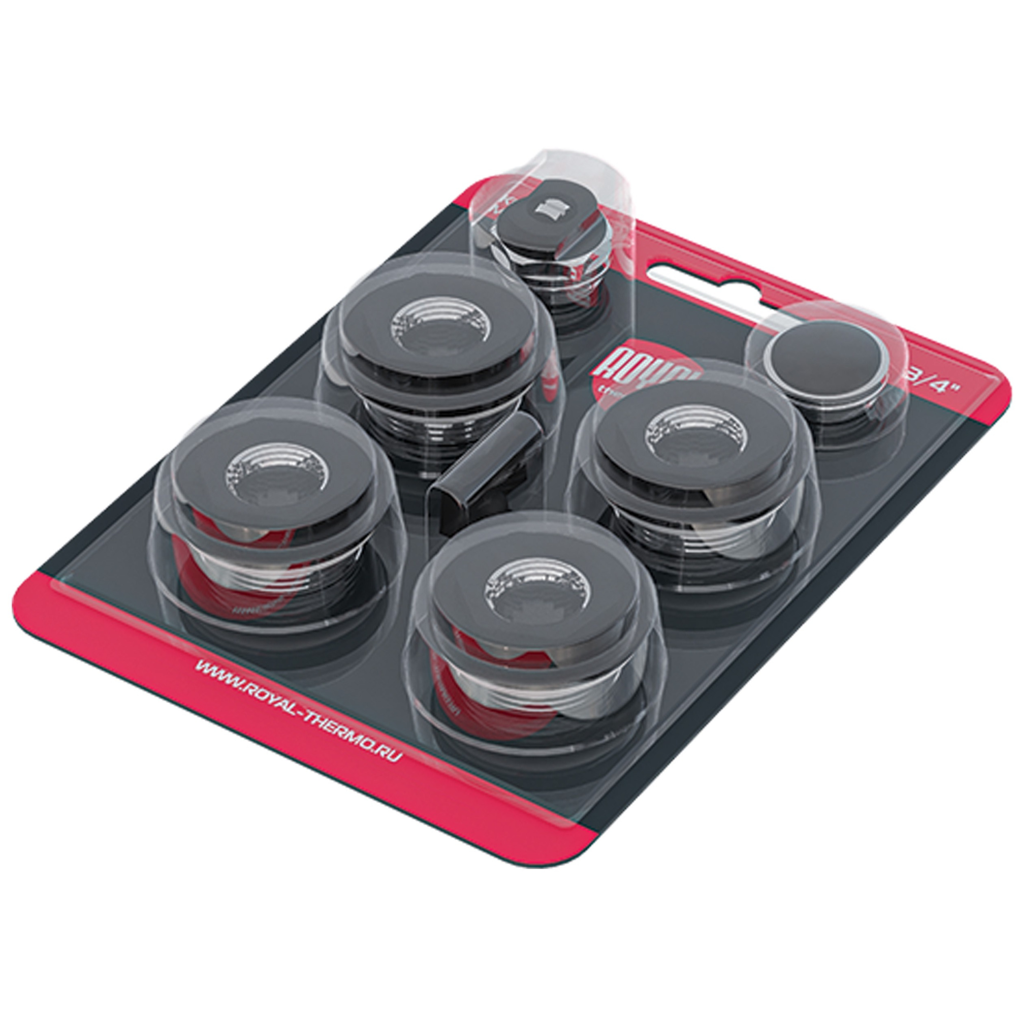 Комплект монтажный Royal Thermo 1"х 3/4" (черный)