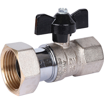 STOUT Кран шаровой с накидной гайкой (ВР/накидная гайка - ручка бабочка 3/4x1)