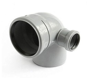 Отвод Политэк 110х90° с выходом 50 правый