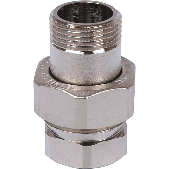 Разъемное соединение американка STOUT 3/4" уплотнение под гайкой по плоскости ВН (никелированное)