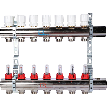 Коллекторная группа Luxor CD 477/7 1х3/4ЕК 7 контуров с расходомерами