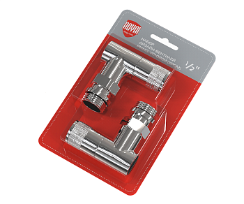 Набор дизайн-вентилей Royal Thermo PIANO 1/2" (хром) угловой