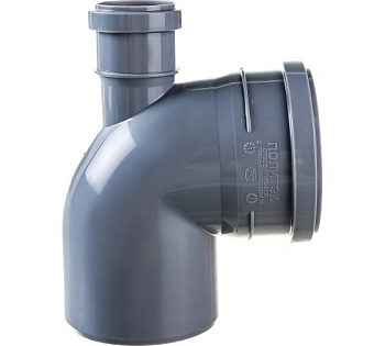 Отвод Политэк 110х90° с выходом 50 прямой