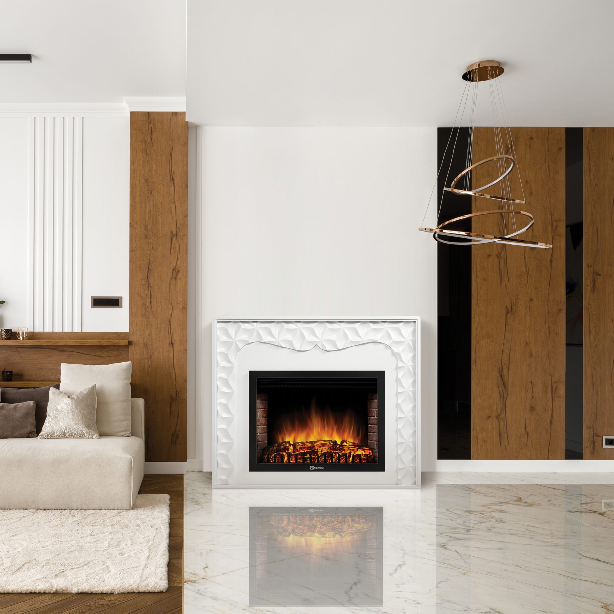 Каминокомплект Electrolux EFP/P-3020LS с порталом Vivo 30 (белый)