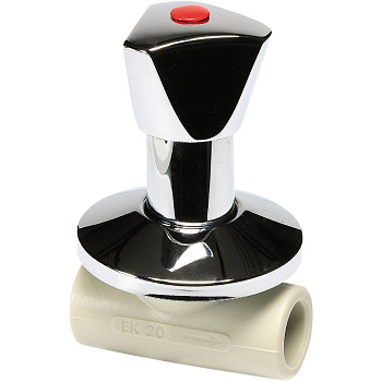 Проходной вентиль Ekoplastik ППР 20 LUX под штукатурку с рукояткой