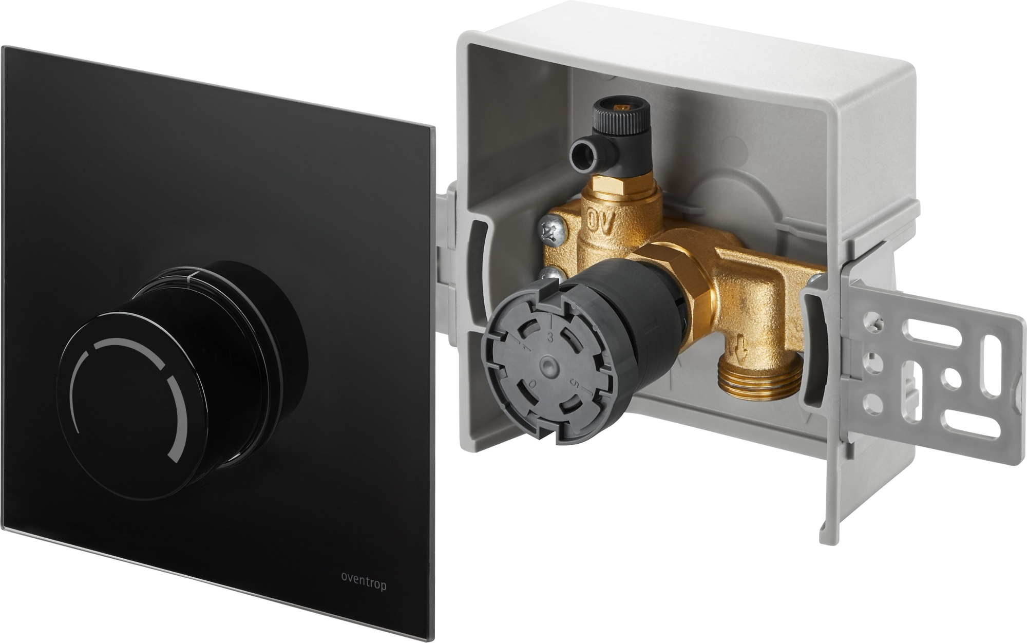 Набор терморегулятора OVENTROP Unibox RTL 10-50°C (черное стекло) ограничение T°С обратного потока
