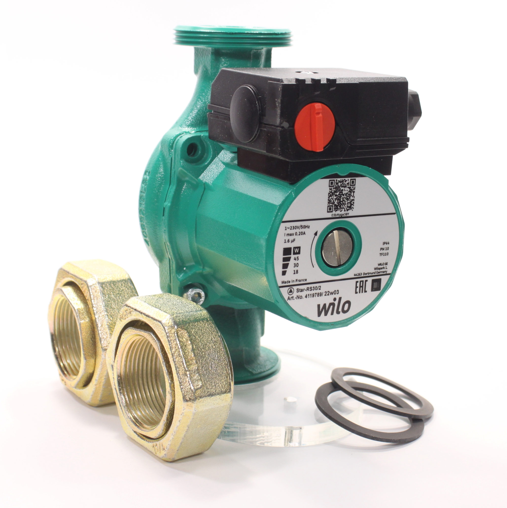 Циркуляционный насос Wilo STAR-RS 30/2 с гайками