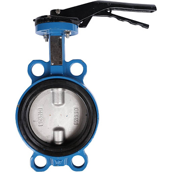 Дисковый поворотный затвор Tecofi Ду125 межфланцевый с ручкой (диск-нерж. сталь)