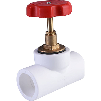 Вентиль Политэк 32 для полипропиленовых труб (сварка) белый