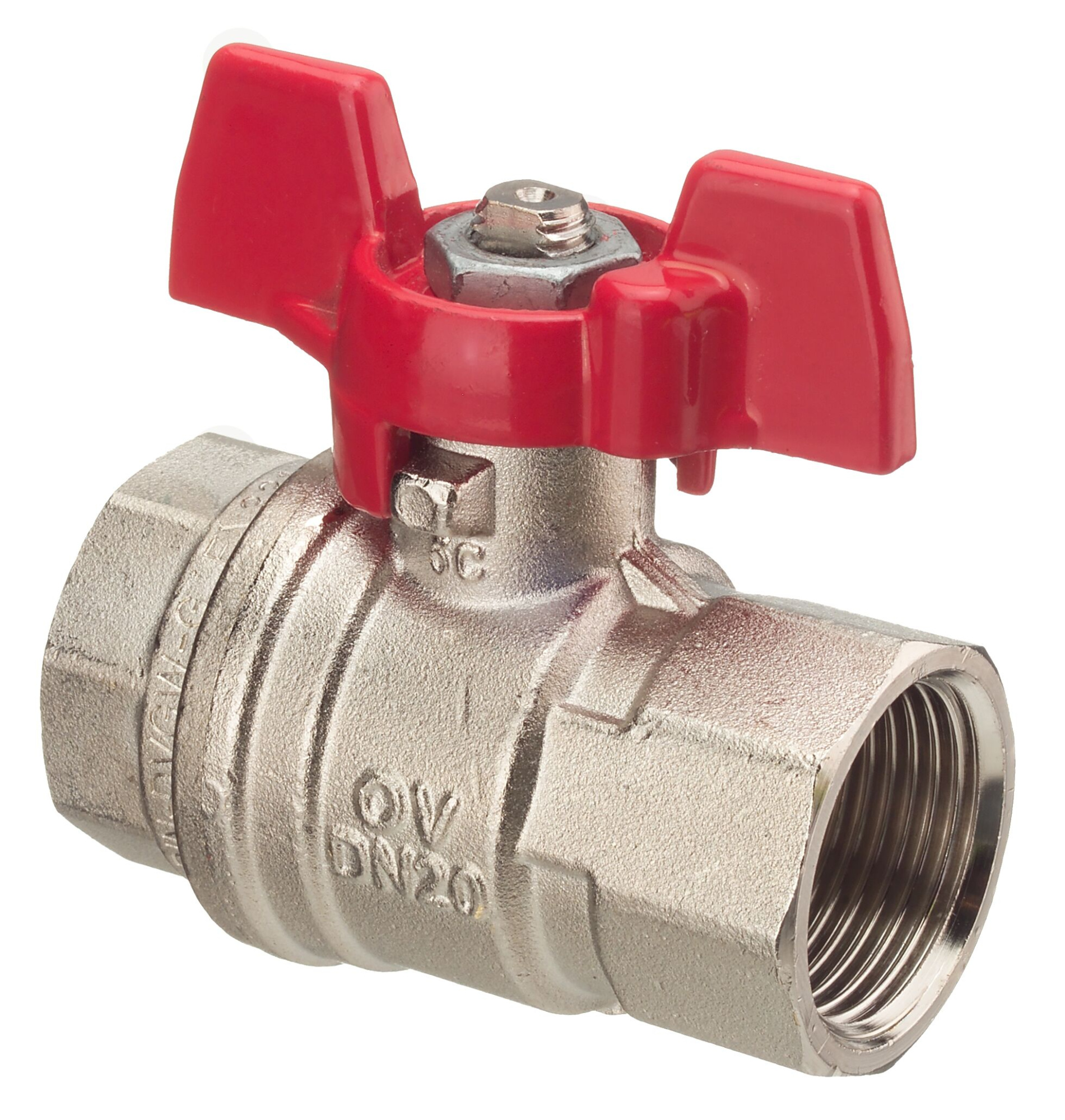 Кран шаровой OVENTROP Optibal DN32 11/4 ВР полнопроходной (маховик из алюминия)