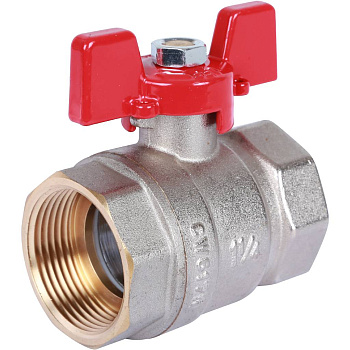 Кран шаровой ROMMER 1 1/4" ВН/ВН (ручка бабочка) полнопроходной