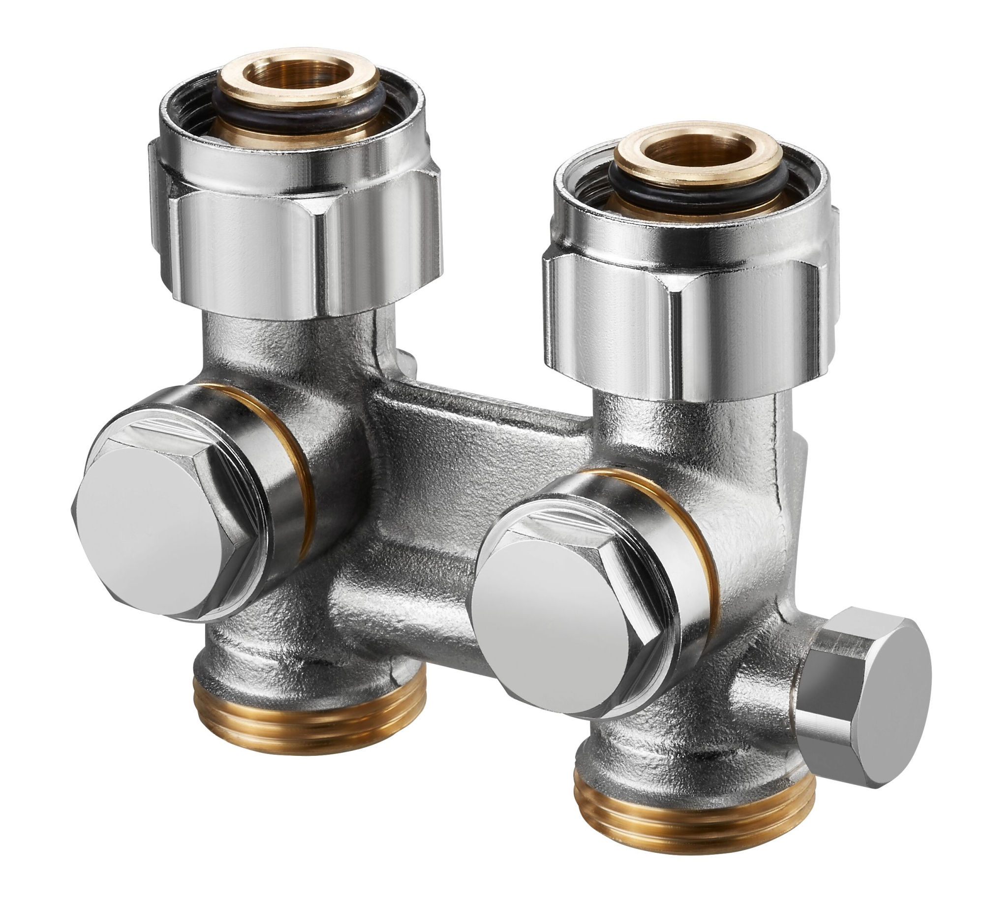 Узел нижнего подключения OVENTROP Multiflex F 3/4HГx3/4HP прямой с предварительной настройкой