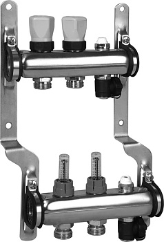Коллектор Meibes с расходомерами на 2 выхода
