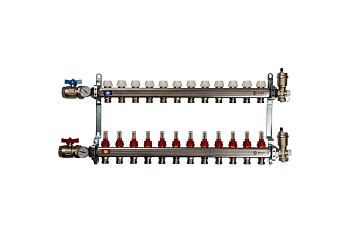 STOUT Коллектор из нержавеющей стали в сборе с расходомерами 13 вых.