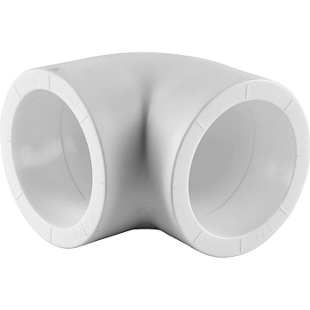 Угольник 90° Политэк 63 для полипропиленовых труб (сварка) белый