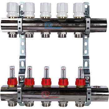 Коллекторная группа Luxor CD 477/5 1х3/4ЕК 5 контуров с расходомерами