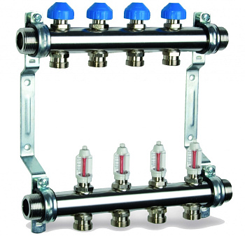 Коллектор Watts HKV2013A  VA04 с расходомерами для теплых полов