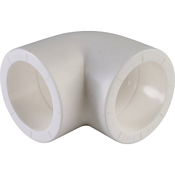 Угольник 90° Политэк 40 для полипропиленовых труб (сварка) белый