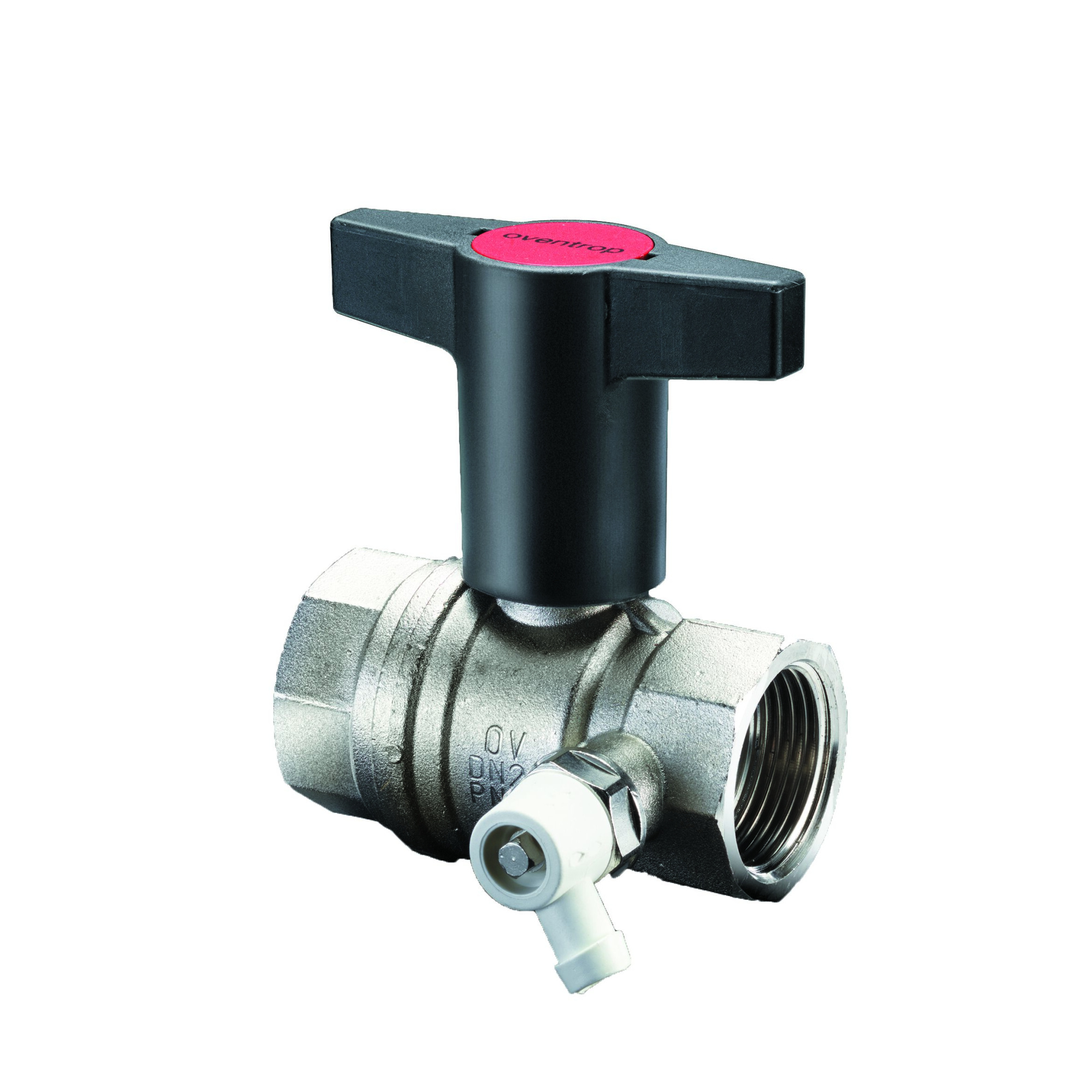 Кран шаровой OVENTROP Optibal DN15 1/2 ВР полнопроходной со штуцером для слива 1/4