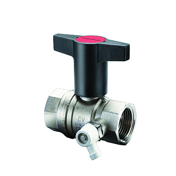 Кран шаровой OVENTROP Optibal DN15 1/2 ВР полнопроходной со штуцером для слива 1/4