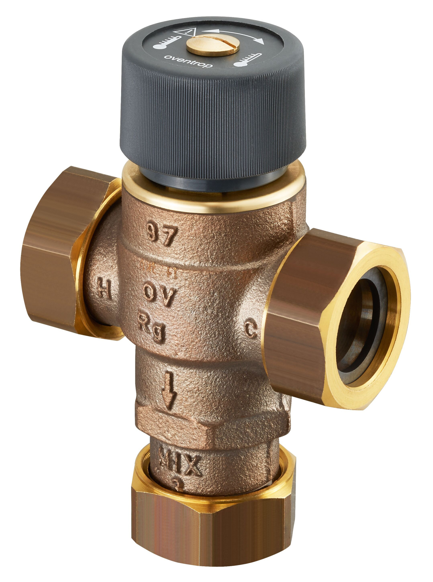 Трехходовой термостатический смесительный вентиль OVENTROP Brawa-Mix DN20х1 НГ (для ГВС с защитой от