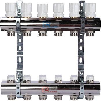 Коллекторная группа Luxor CD 468M/6 1х3/4ЕК 6 контуров с регулирующими вентилями