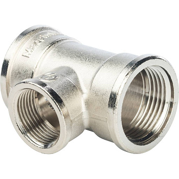 Тройник STOUT 1"х3/4"х1" переходной ВВ (никелированный)