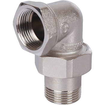 Разъемное соединение американка STOUT 3/4" угловое с уплотнением под гайкой ВН (никелированное)